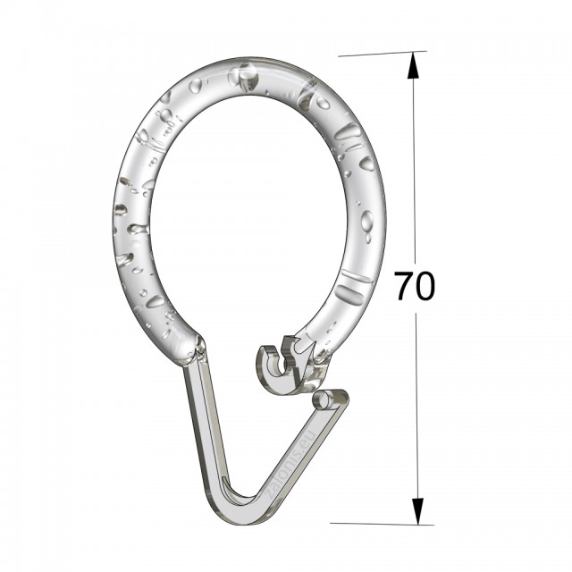 SHOWER CURTAIN RING PLASTIC TRANSPARENT